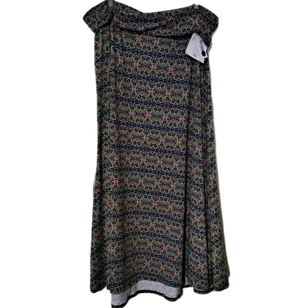 Lularoe Womens Maxi Skirt Plus Size 3Xl Green Purple Boho Simply Comfortable NWT